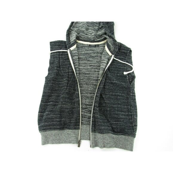 Kate Spade Saturday Womens Hoodie S Black Grey Sleeveless Zip Up - Picture 3 of 6